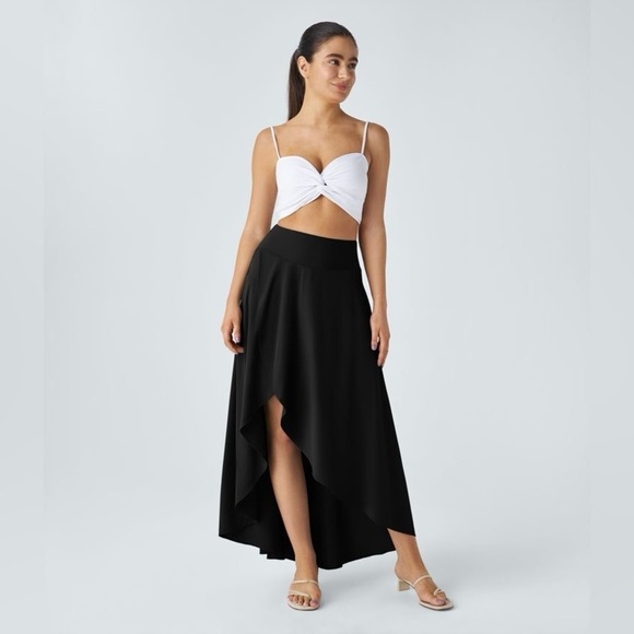 HALARA Dresses & Skirts - HALARA Breezeful High Waisted Ruffle 2-in-1 Maxi Skirt Black – Built-In Shorts